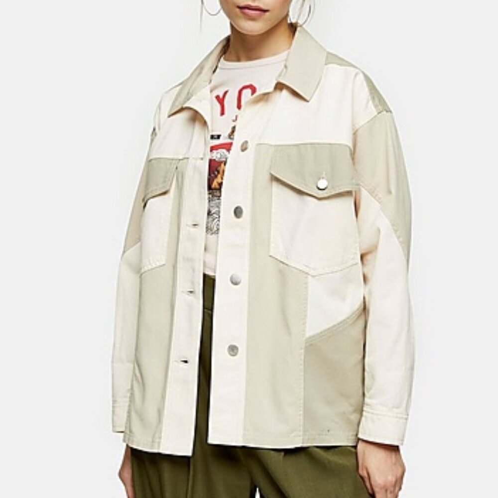 NWT - Patchwork Top Shop Shaket - Size S/M